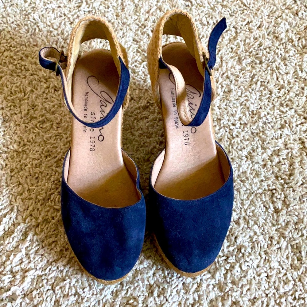 Suede Espadrille Wedge Sandals